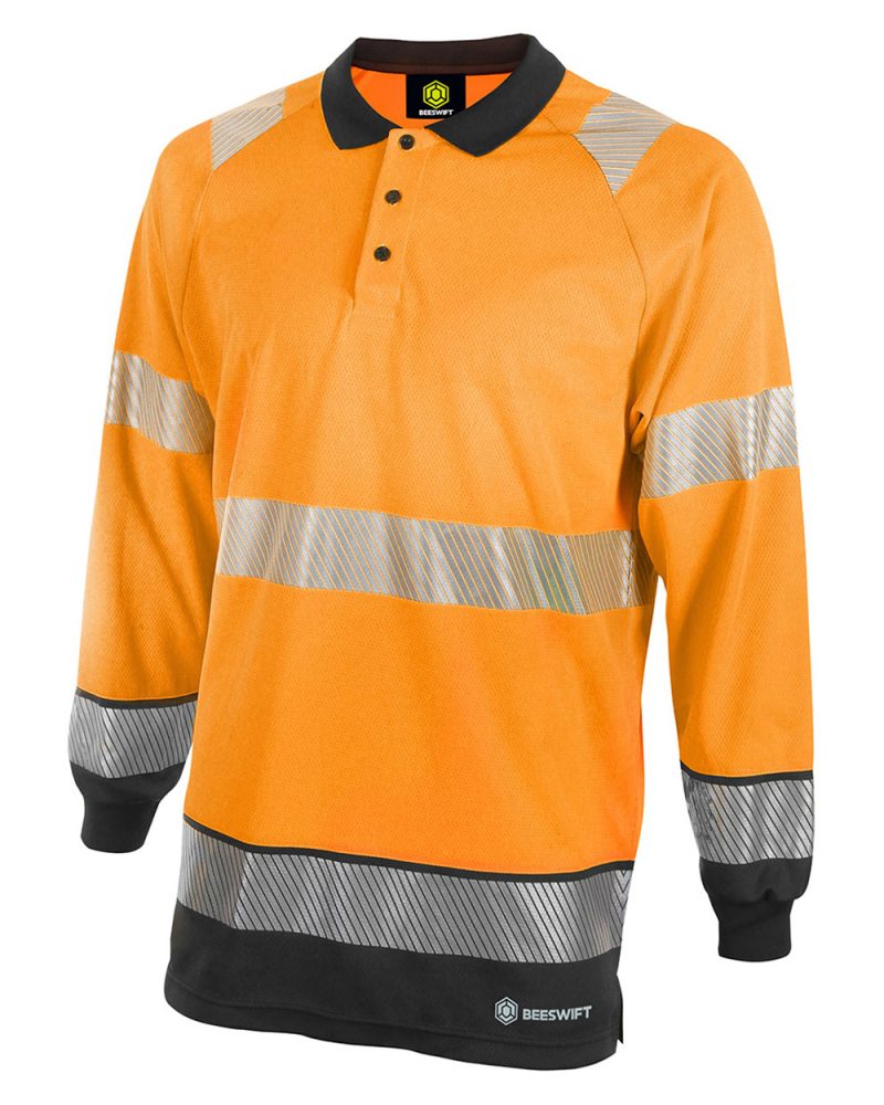 Beeswift Long Sleeve Hi Vis Polo Shirt