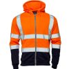 Two Tone Hi Vis Hooded Zipped Sweatshirt