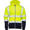 Two Tone Hi Vis Hooded Zipped Sweatshirt