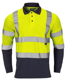 Supertouch Hi-Vis Two Tone Long Sleeve Polo Shirt