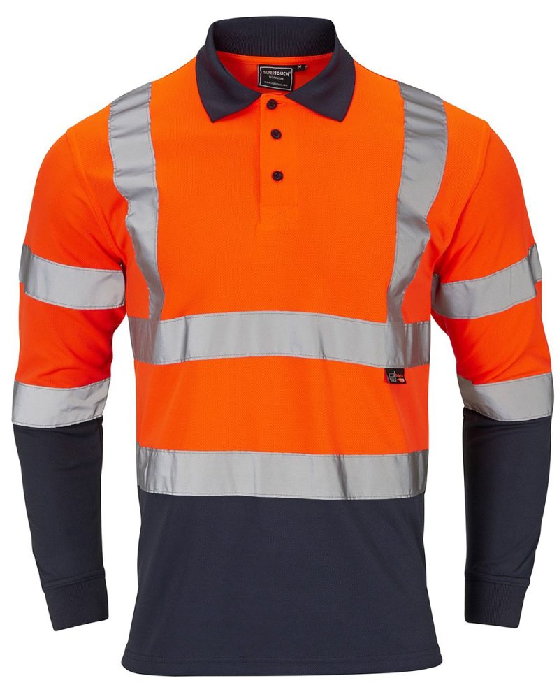Supertouch Hi-Vis Two Tone Long Sleeve Polo Shirt