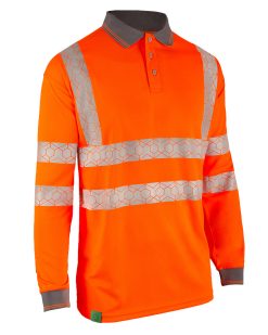 Beeswift Envirowear Hi-vis Long Sleeve Recyclable Polo Shirt