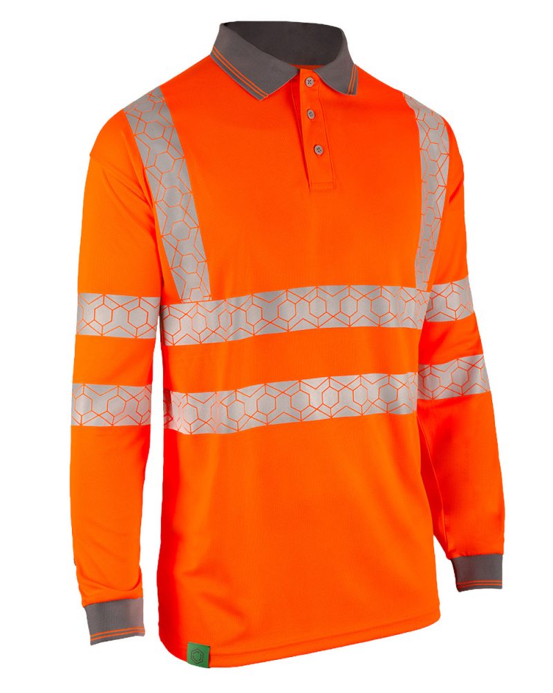 Beeswift Envirowear Hi-vis Long Sleeve Recyclable Polo Shirt