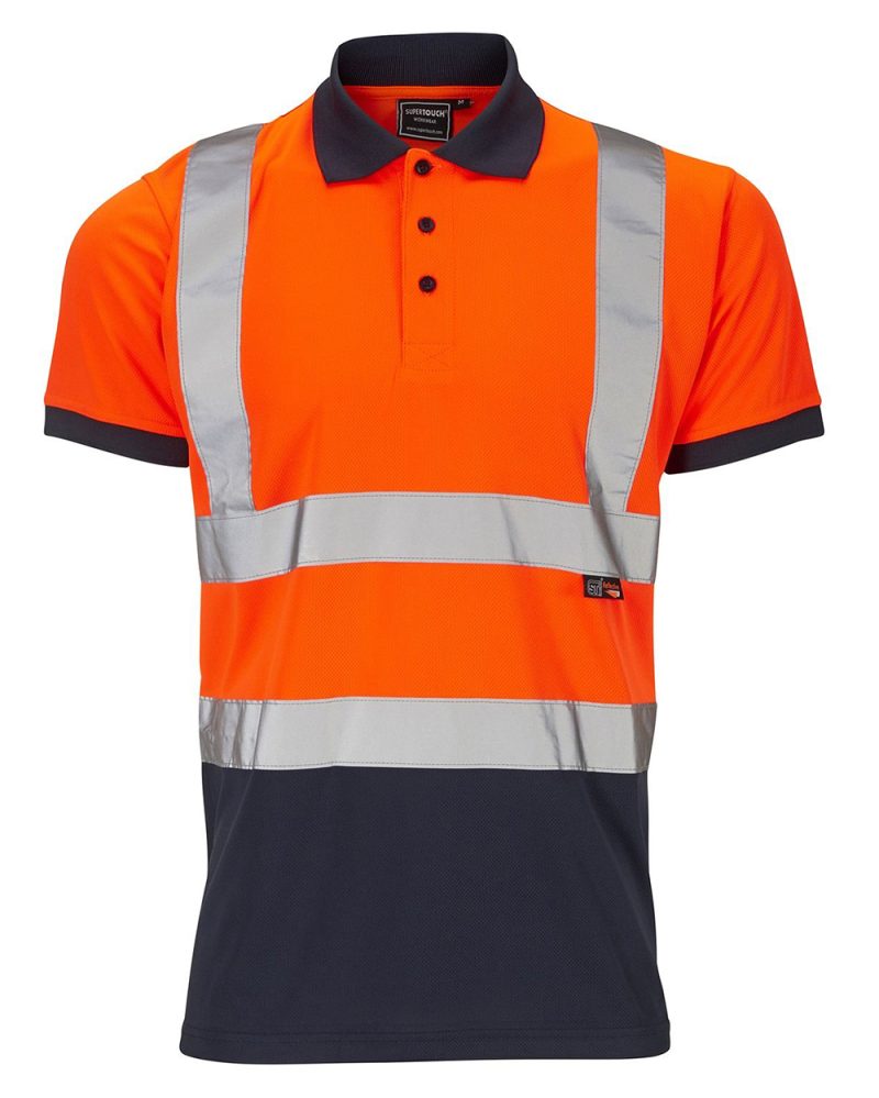 Supertouch Hi-Vis Two Tone Short Sleeve Polo Shirt