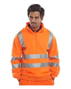 Beeswift Hi Vis Quarter Zip Sweater - Image 3