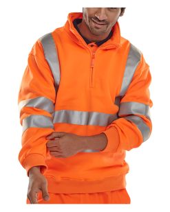 Beeswift Hi Vis Quarter Zip Sweater - Image 2