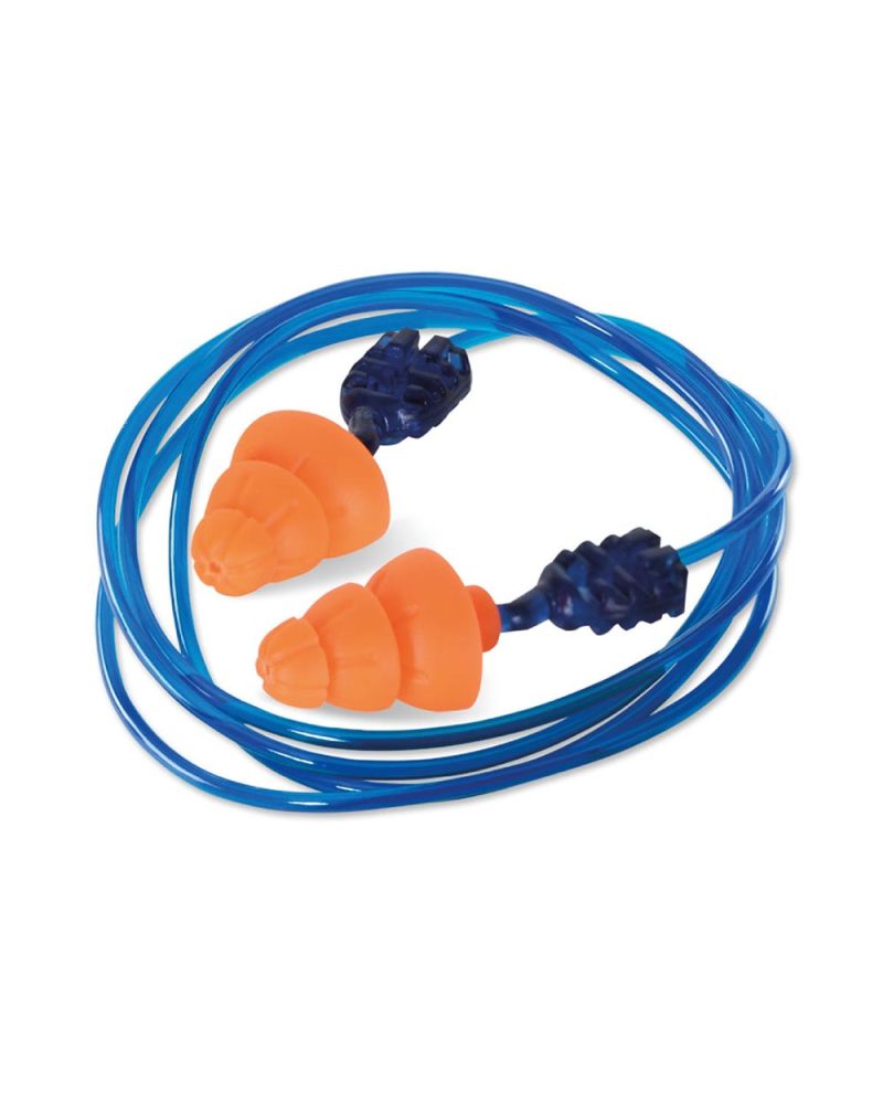 Beeswift Qed Snr34 Corded Tri Flange Reusable Ear Plugs